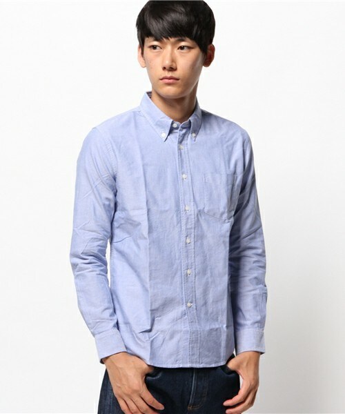 UNION STATION（ユニオンステーション）の「【COMBED COTTON(コムドコットン)】オックスフォードボタンダウンシャツ（シャツ/ブラウス・メンズ・ホワイト/ブルー/ピンク・SMALL/MEDIUM/LARGE/LL）」の3枚目の写真