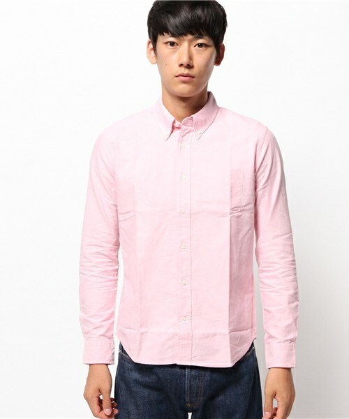 UNION STATION（ユニオンステーション）の「【COMBED COTTON(コムドコットン)】オックスフォードボタンダウンシャツ（シャツ/ブラウス・メンズ・ホワイト/ブルー/ピンク・SMALL/MEDIUM/LARGE/LL）」の4枚目の写真