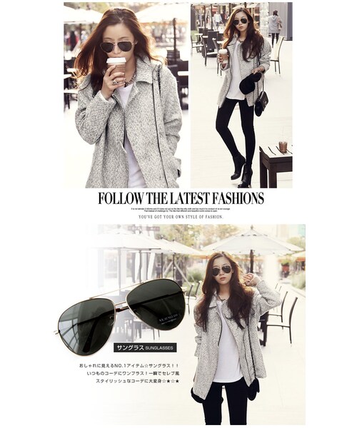 Aco Design(アコデザイン)の「サングラス(サングラス・レディース・ゴールド・レンズ(W)6.5cm(H)6.5cm)」の3枚目の写真