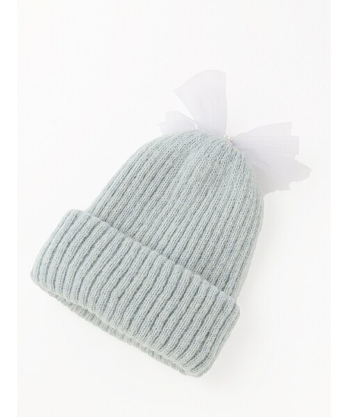 Honeysalon ハニーサロン の チュールリボンニット帽 アクセサリー Wear