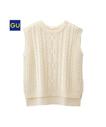 GU | （GU）ケーブルニットベスト(トップス)