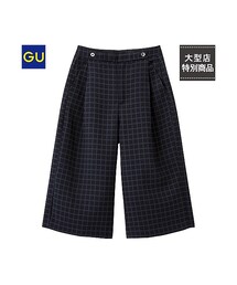 GU | （GU）タックガウチョパンツ（チェック）(パンツ)