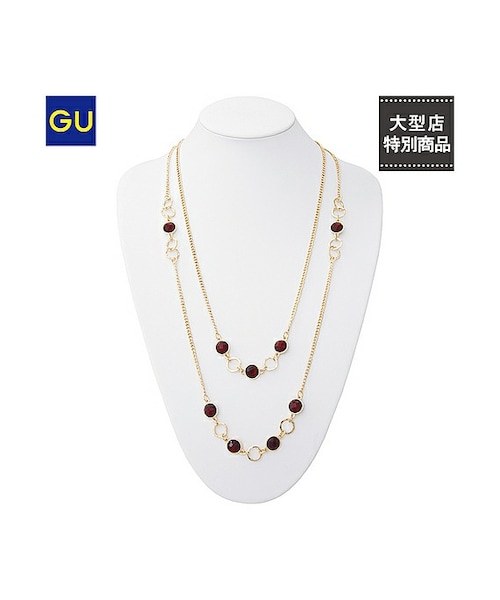 GU（ジーユー）の「（GU）サークルビジューチェーンネックレス
