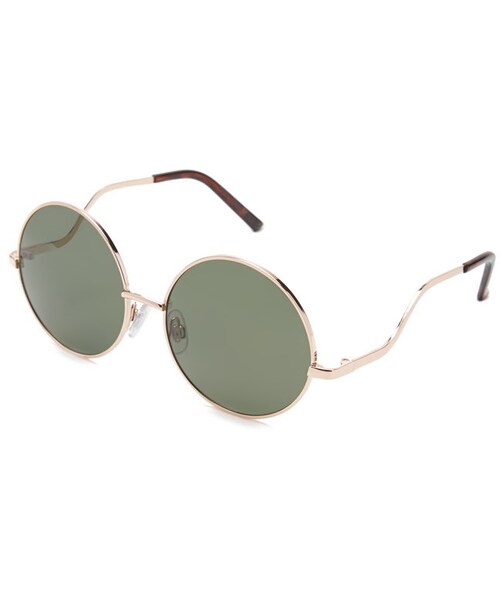 FOREVER 21（フォーエバー トゥエンティーワン）の「FOREVER 21 Round Frame Sunglasses（サングラス・レディース・Gold・One size）」の7枚目の写真