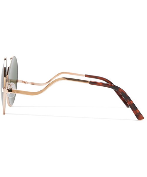 FOREVER 21（フォーエバー トゥエンティーワン）の「FOREVER 21 Round Frame Sunglasses（サングラス・レディース・Gold・One size）」の4枚目の写真