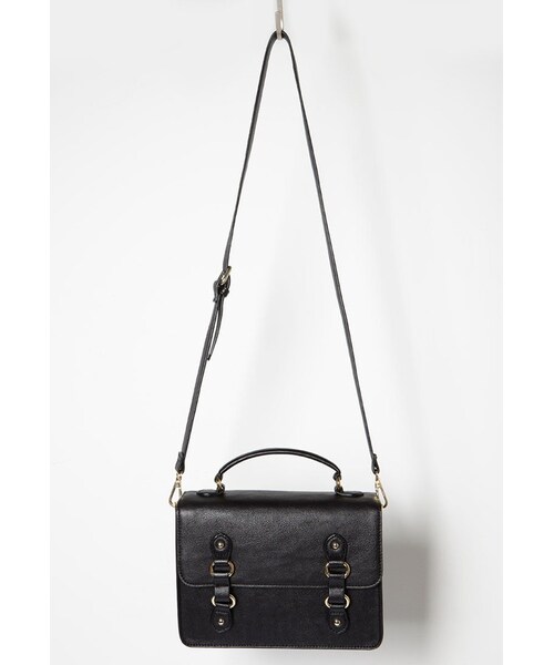 FOREVER 21（フォーエバー トゥエンティーワン）の「FOREVER 21 Faux Leather Messenger Bag（ショルダーバッグ・レディース・Black/Brown・One size）」の9枚目の写真