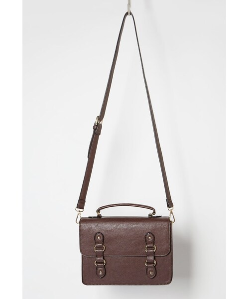 FOREVER 21（フォーエバー トゥエンティーワン）の「FOREVER 21 Faux Leather Messenger Bag（ショルダーバッグ・レディース・Black/Brown・One size）」の7枚目の写真