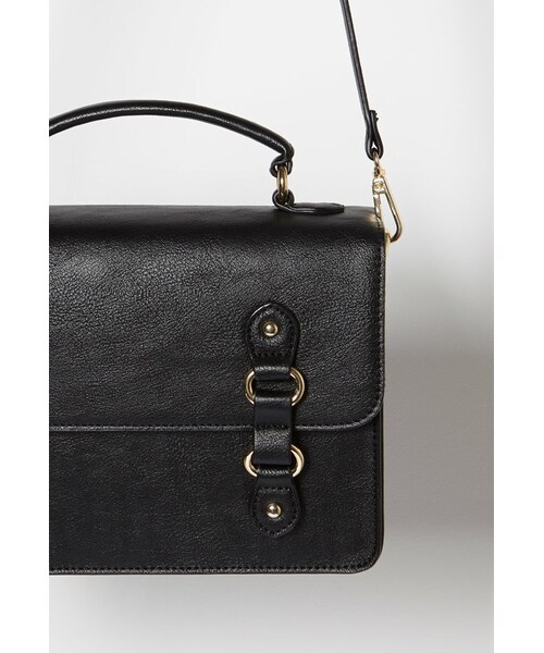 FOREVER 21（フォーエバー トゥエンティーワン）の「FOREVER 21 Faux Leather Messenger Bag（ショルダーバッグ・レディース・Black/Brown・One size）」の3枚目の写真