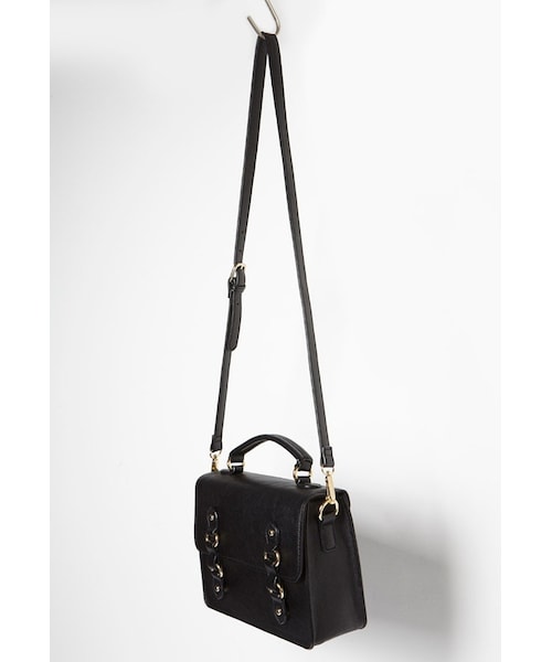 FOREVER 21（フォーエバー トゥエンティーワン）の「FOREVER 21 Faux Leather Messenger Bag（ショルダーバッグ・レディース・Black/Brown・One size）」の5枚目の写真