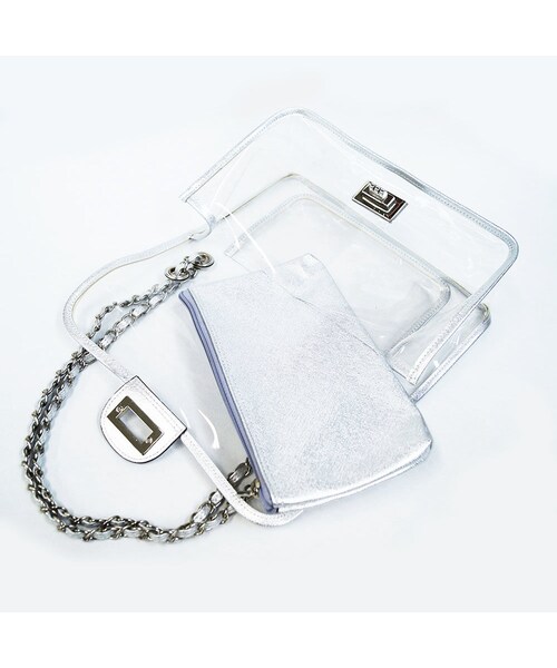 no brand（ノーブランド）の「2WAYクリアバッグ/ シルバー