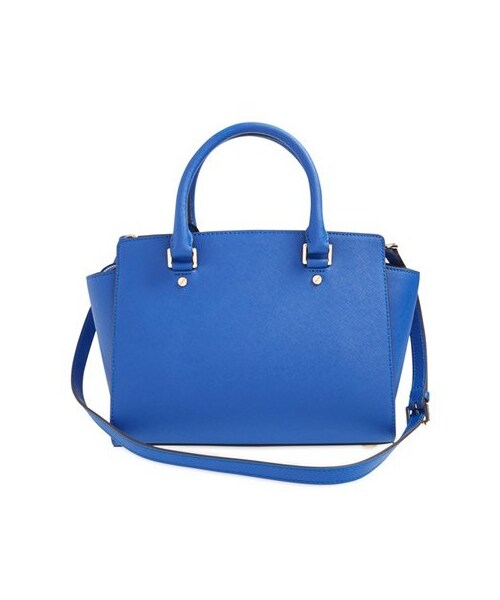 MICHAEL KORS（マイケルコース）の「MICHAEL Michael Kors 'Medium Selma' Zip Top Satchel（ショルダーバッグ・レディース・Orange/Blue/Brown・One Size）」の5枚目の写真
