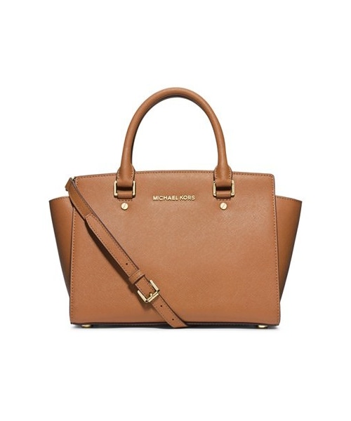 MICHAEL KORS（マイケルコース）の「MICHAEL Michael Kors 'Medium Selma' Zip Top Satchel（ショルダーバッグ・レディース・Orange/Blue/Brown・One Size）」の2枚目の写真