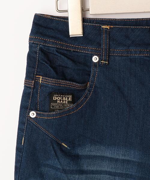 DOUBLE NAME（ダブルネーム）の「スリムサルエルデニムパンツ（その他・レディース・ネイビー/柄A・S/M/L）」の5枚目の写真