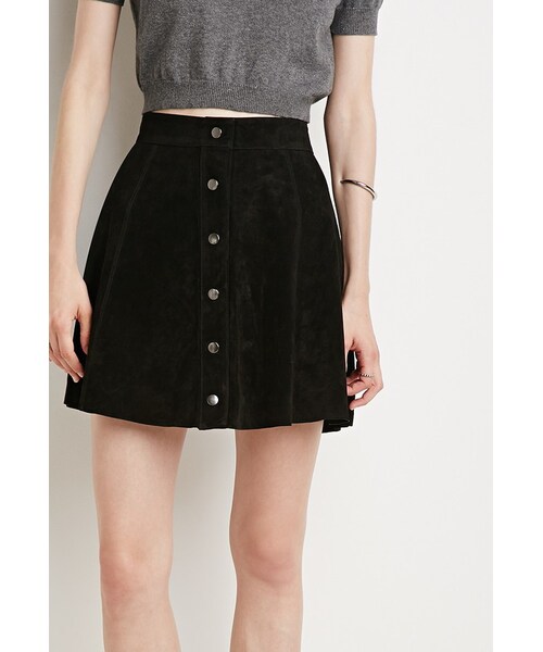 FOREVER 21（フォーエバー トゥエンティーワン）の「FOREVER 21 Buttoned Suede Skirt（スカート・レディース・Red/Black/Brown・X-Small/Small/Medium/Large）」の8枚目の写真