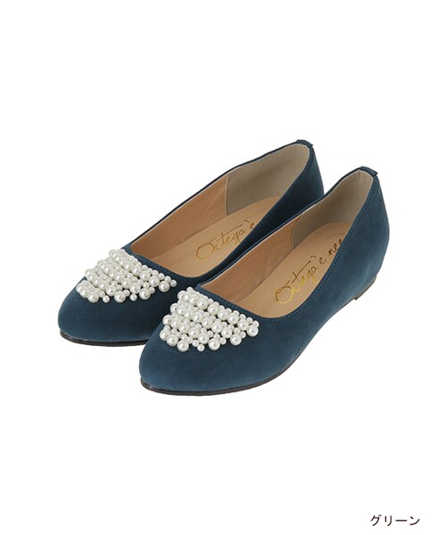 w closet(ダブルクローゼット)の「パール付きインヒールパンプス(シューズ・レディース・キャメル/グリーン/ブラック・M/L)」の3枚目の写真