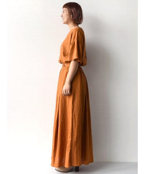 w closet（ダブルクローゼット）の「ベルト付きロングスカート（スカート・レディース・オレンジ/レッド/ブラック・FREE）」の5枚目の写真