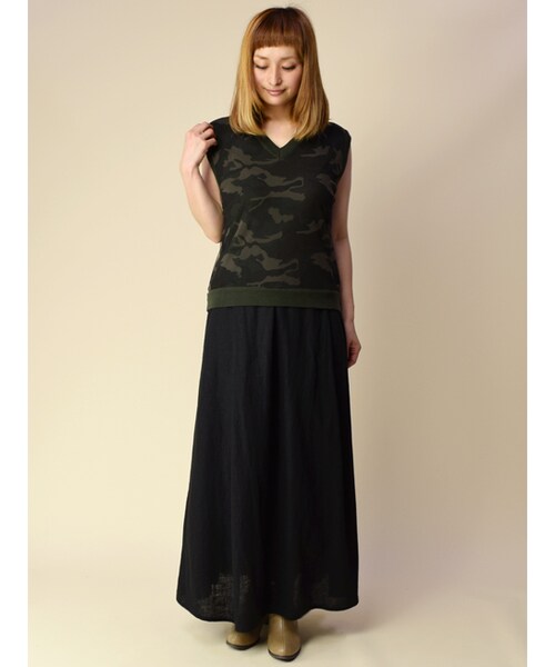 w closet（ダブルクローゼット）の「ベルト付きロングスカート（スカート・レディース・オレンジ/レッド/ブラック・FREE）」の13枚目の写真