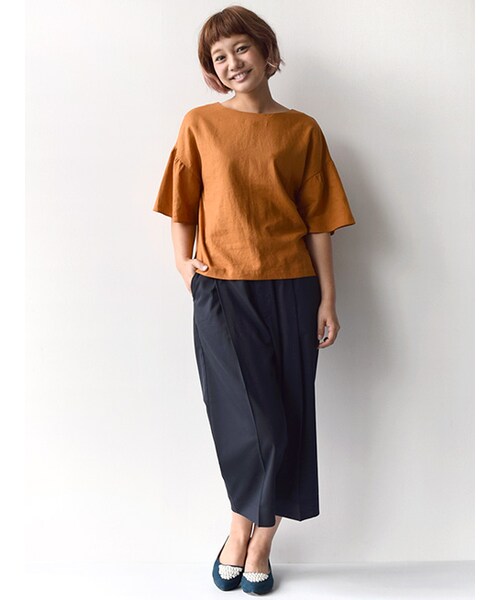 w closet(ダブルクローゼット)の「フレア袖後ろ開きブラウス(トップス・レディース・オレンジ/レッド/ブラック・FREE)」の11枚目の写真