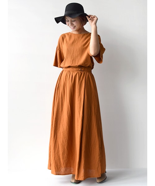 w closet(ダブルクローゼット)の「フレア袖後ろ開きブラウス(トップス・レディース・オレンジ/レッド/ブラック・FREE)」の12枚目の写真