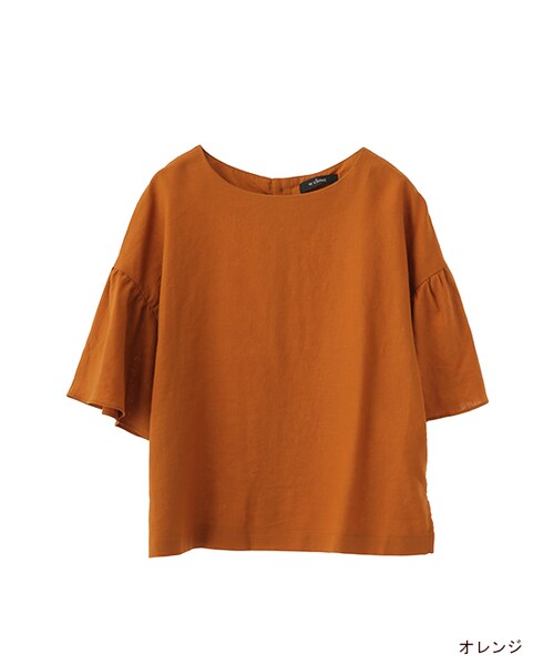 w closet(ダブルクローゼット)の「フレア袖後ろ開きブラウス(トップス・レディース・オレンジ/レッド/ブラック・FREE)」の3枚目の写真