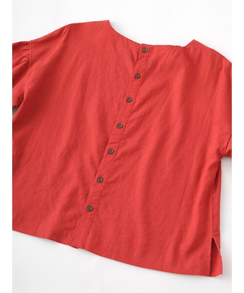 w closet(ダブルクローゼット)の「フレア袖後ろ開きブラウス(トップス・レディース・オレンジ/レッド/ブラック・FREE)」の10枚目の写真