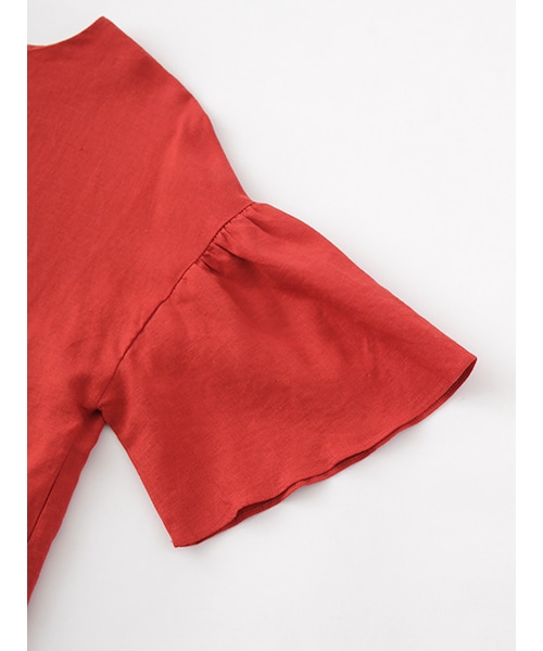 w closet(ダブルクローゼット)の「フレア袖後ろ開きブラウス(トップス・レディース・オレンジ/レッド/ブラック・FREE)」の8枚目の写真