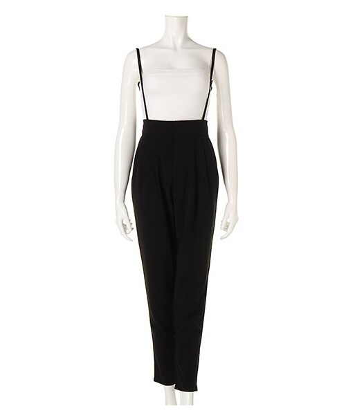 SPIRALGIRL(スパイラルガール)の「ハイウエストタックパンツ(パンツ・レディース・ブラック/カーキ/オフホワイト系・1)」の1枚目の写真