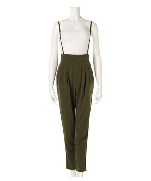 SPIRALGIRL(スパイラルガール)の「ハイウエストタックパンツ(パンツ・レディース・ブラック/カーキ/オフホワイト系・1)」の3枚目の写真