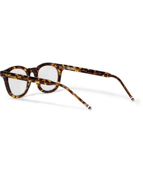 THOM BROWNE（トムブラウン）の「Thom Browne Square-Frame Tortoiseshell Acetate Optical Glasses（メガネ・メンズ・Brown・One Size）」の3枚目の写真