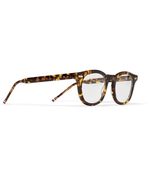 THOM BROWNE（トムブラウン）の「Thom Browne Square-Frame Tortoiseshell Acetate Optical Glasses（メガネ・メンズ・Brown・One Size）」の4枚目の写真