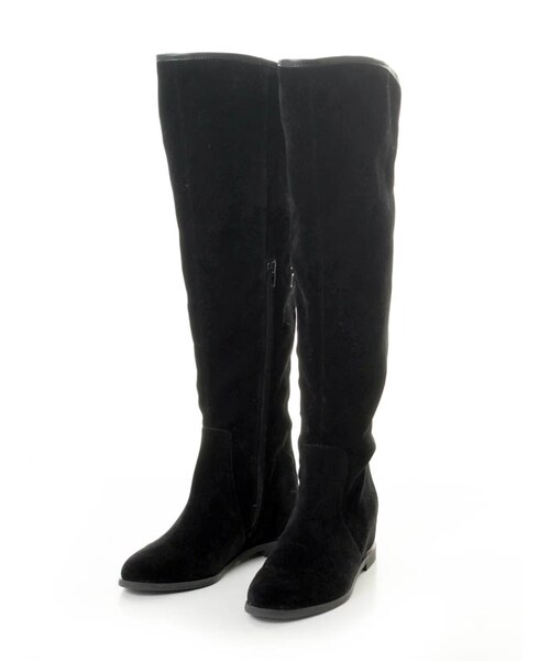 31 Sons de mode（トランテアン　ソン　ドゥ　モード）の「タッセル付きインヒールフラットニーハイブーツ《予約アイテム》（シューズ・レディース・グレー/ブラック/カーキグリーン/キャメル・S/M/L）」の2枚目の写真