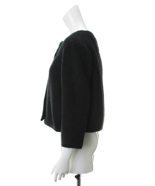 31 Sons de mode（トランテアン　ソン　ドゥ　モード）の「モヘアノーカラージャケット《予約アイテム》（ジャケット/アウター・レディース・ピンク/ブラック/オフホワイト・36/38）」の4枚目の写真