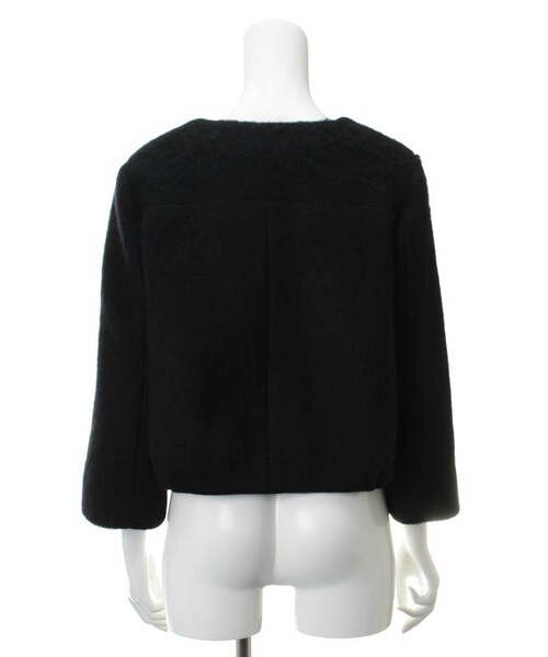 31 Sons de mode（トランテアン　ソン　ドゥ　モード）の「モヘアノーカラージャケット《予約アイテム》（ジャケット/アウター・レディース・ピンク/ブラック/オフホワイト・36/38）」の5枚目の写真