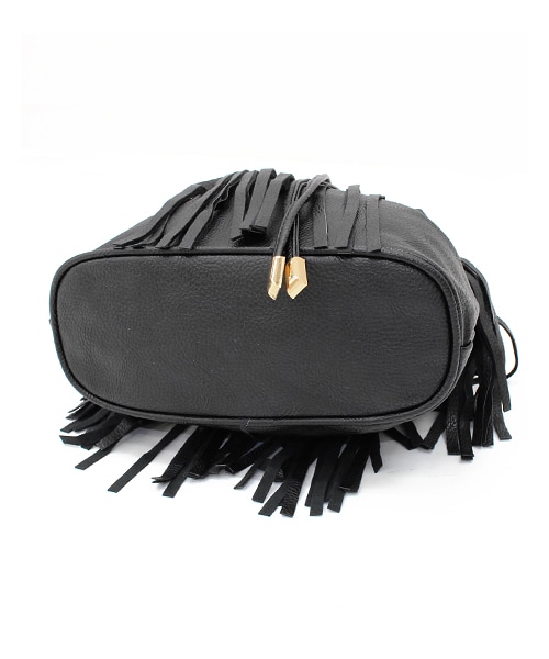 ANAP（アナップ）の「フリンジミニバック（バッグ・レディース・ブラック/ホワイト・one size）」の6枚目の写真