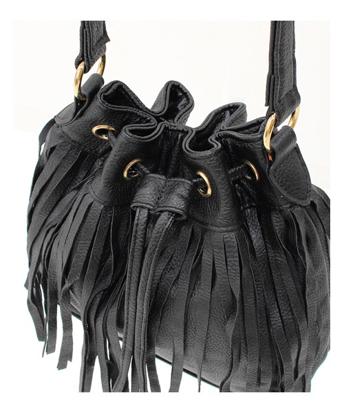 ANAP（アナップ）の「フリンジミニバック（バッグ・レディース・ブラック/ホワイト・one size）」の8枚目の写真