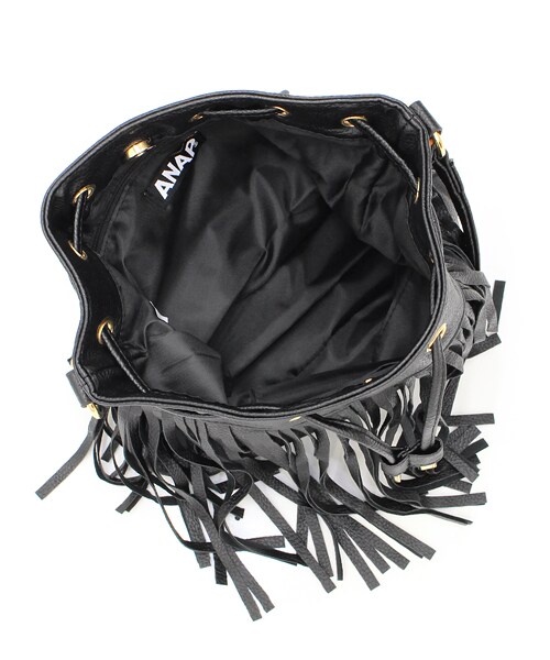 ANAP（アナップ）の「フリンジミニバック（バッグ・レディース・ブラック/ホワイト・one size）」の7枚目の写真
