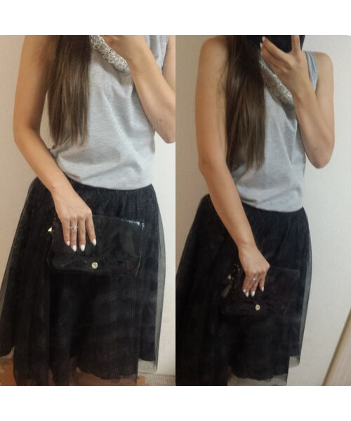 No Brand ノーブランド の チェック チュールスカート スカート