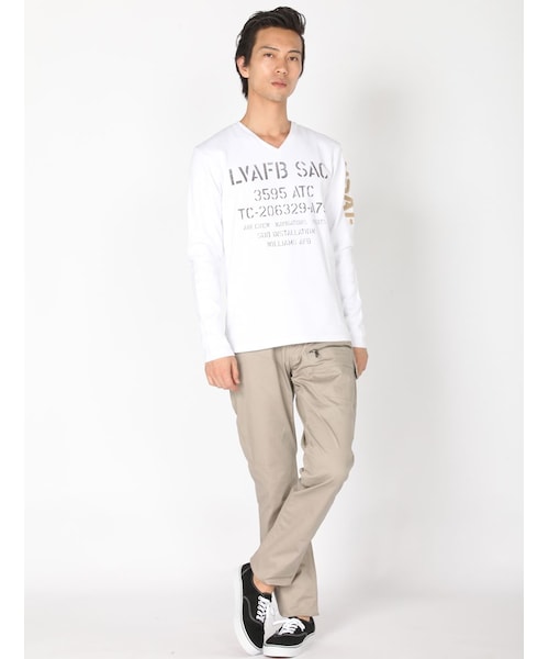 AVIREX（アヴィレックス）の「DS AVI STRETCH DOBBY（パンツ・メンズ・GREY/CHARCOL/CAMO/OLIVE・M/L/XL/XXL）」の2枚目の写真