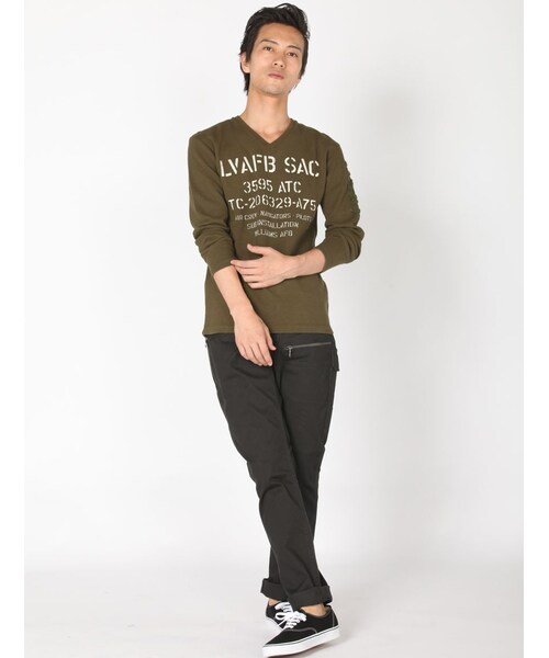 AVIREX（アヴィレックス）の「DS AVI STRETCH DOBBY（パンツ・メンズ・GREY/CHARCOL/CAMO/OLIVE・M/L/XL/XXL）」の6枚目の写真