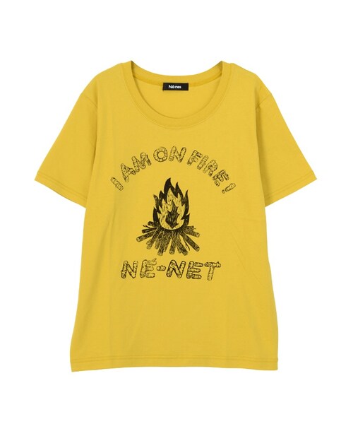 Ne-net（ネネット）の「I AM ON FIRE! T / Tシャツ（トップス・レディース・off white/yellow・02）」の2枚目の写真