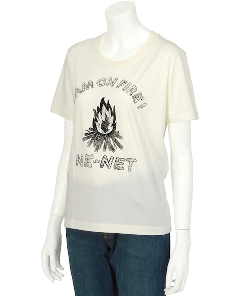 Ne-net（ネネット）の「I AM ON FIRE! T / Tシャツ（トップス・レディース・off white/yellow・02）」の7枚目の写真
