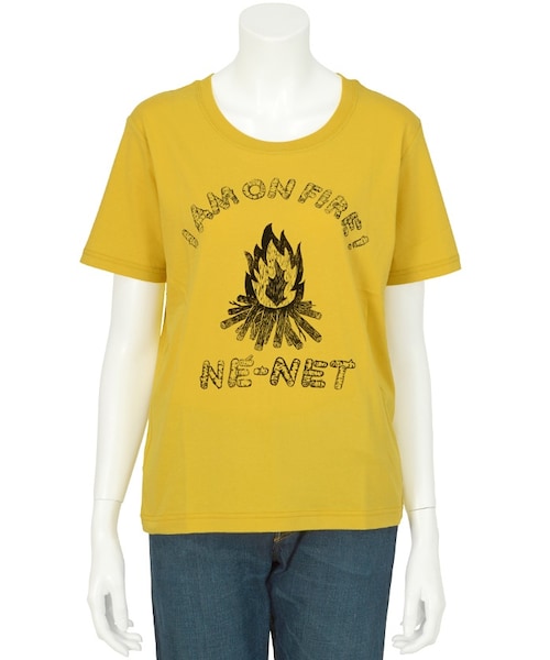 Ne-net（ネネット）の「I AM ON FIRE! T / Tシャツ（トップス・レディース・off white/yellow・02）」の4枚目の写真