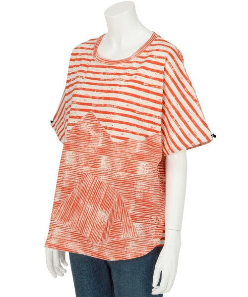 Ne-net（ネネット）の「キャンプボーダー / Tシャツ（トップス・レディース・blue/red/gray・02）」の8枚目の写真