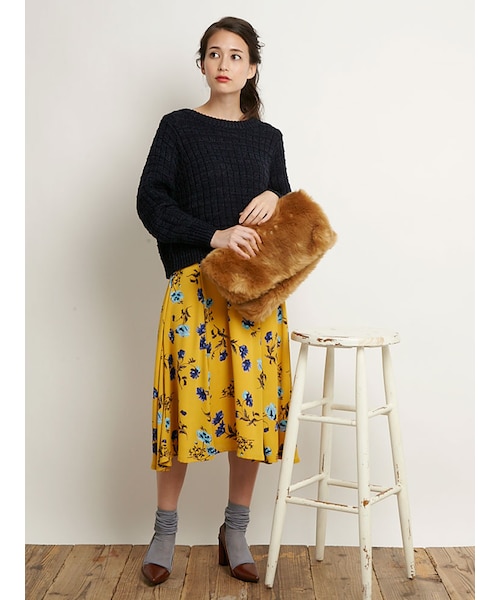 MERCURYDUO（マーキュリーデュオ）の「【GDS】 フェイクファー折り返しクラッチBAG（バッグ・レディース・オフホワイト/ライトグレー/ミントグリーン/キャメル・F(折ってある状態)）」の10枚目の写真