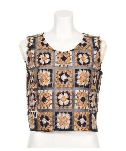 LILY BROWN（リリーブラウン）の「フォークロア刺繍トップス（タンクトップ・レディース・BLU/GRN/BLK・F）」の3枚目の写真