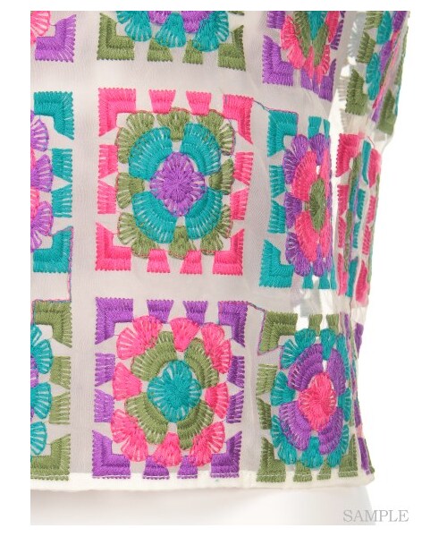 LILY BROWN（リリーブラウン）の「フォークロア刺繍トップス（タンクトップ・レディース・BLU/GRN/BLK・F）」の10枚目の写真