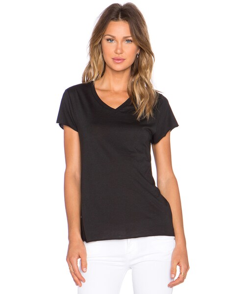 ZOE KARSSEN(ゾーカーセン)の「Zoe Karssen Loose Fit V Neck Tee(Tシャツ/カットソー・レディース・Brown/Blue/White・XS/S/M/L)」の1枚目の写真