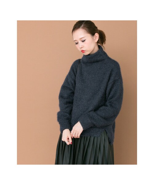 KBF - KBF ハイネックフェザーニット KBF（ケイビーエフ）の「ハイネックフェザーニットプルオーバー