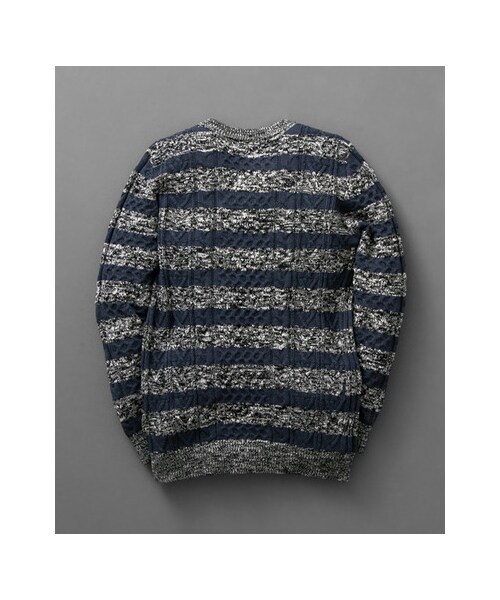 URBAN RESEARCH（アーバンリサーチ）の「ケーブルボーダークルーネック（トップス・メンズ・WHITE/NAVY/WINE・M/L）」の18枚目の写真