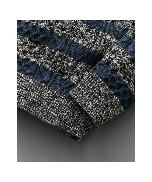 URBAN RESEARCH（アーバンリサーチ）の「ケーブルボーダークルーネック（トップス・メンズ・WHITE/NAVY/WINE・M/L）」の14枚目の写真